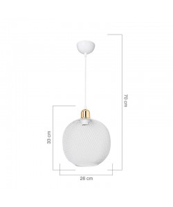 Φωτιστικό οροφής μονόφωτο PWL-0977 pakoworld Ε27 λευκό-χρυσό Φ26x33εκ