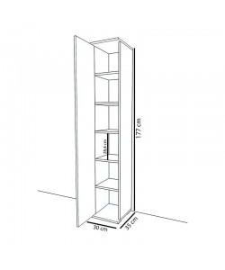 Ντουλάπι-στήλη Juan pakoworld λευκό 30x35x177εκ