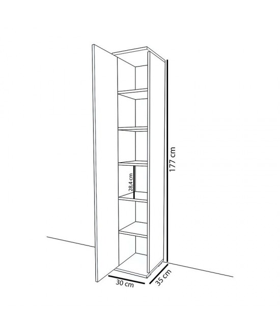 Ντουλάπι-στήλη Juan pakoworld λευκό 30x35x177εκ