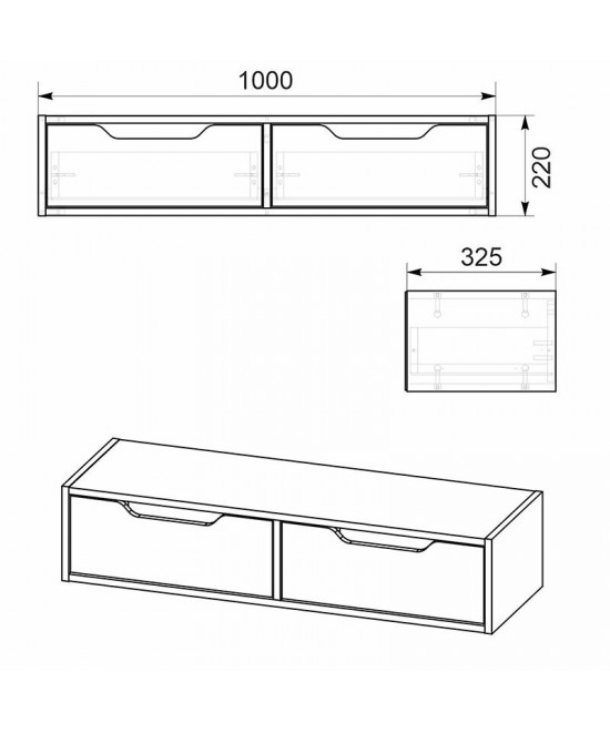 Κονσόλα-τουαλέτα Alberto pakoworld κρεμαστή καρυδί 100x32.5x22εκ