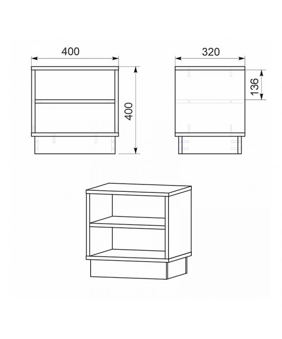 Κομοδίνο Mason pakoworld sonoma-λευκό 40x32x40εκ