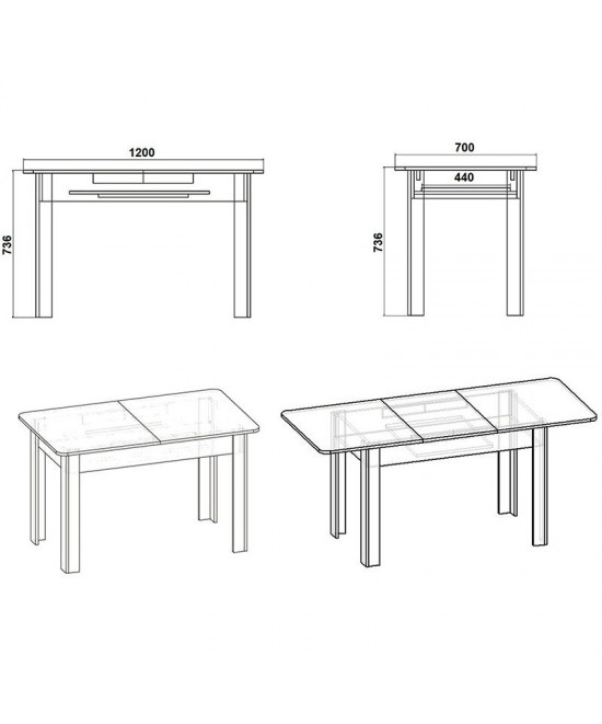 Τραπέζι Quiin pakoworld επεκτεινόμενο sonoma 120-174x70x73.5εκ
