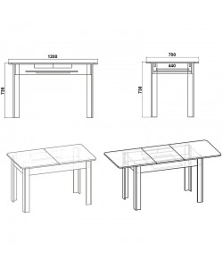 Τραπέζι Quiin pakoworld επεκτεινόμενο sonoma 120-174x70x73.5εκ