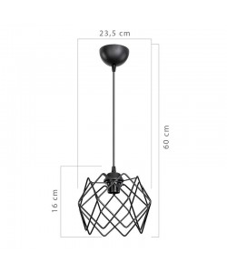 Φωτιστικό οροφής μονόφωτο PWL-1021 pakoworld Ε27 μαύρο Φ23.5x60εκ