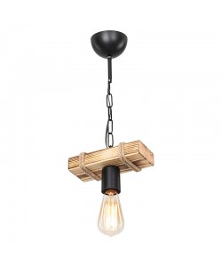 Φωτιστικό οροφής μονόφωτο PWL-1027 pakoworld Ε27 φυσικό-μαύρο 20x10x43εκ