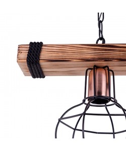 Φωτιστικό οροφής μονόφωτο PWL-1033 pakoworld Ε27 καρυδί-μαύρο 28.5x15x50εκ