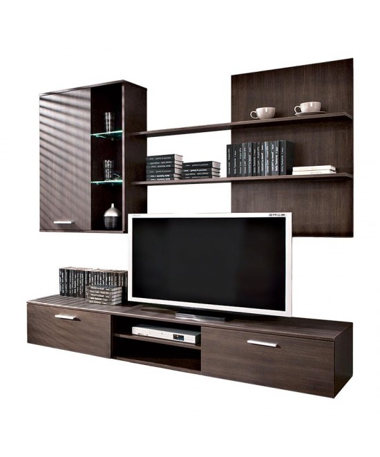 Σύνθετο σαλονιού Salome pakoworld LED wenge 200x41x190εκ