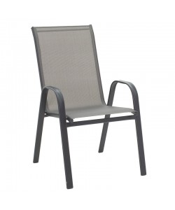Πολυθρόνα Calan pakoworld στοιβαζόμενη μέταλλο ανθρακί-textilene ανθρακί 55x75x95εκ Πολυθρόνα Calan pakoworld στοιβαζόμενη μέταλλο ανθρακί-textilene ανθρακί 55x75x95εκ