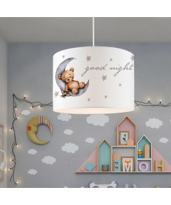 Παιδικό φωτιστικό οροφής μονόφωτο PWL-1098 pakoworld Ε27 λευκό-γκρι Φ28x20εκ