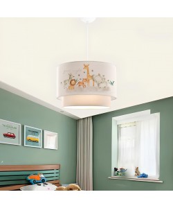 Παιδικό φωτιστικό οροφής μονόφωτο PWL-1097 pakoworld Ε27 λευκό-γκρι-πορτοκαλί Φ30x20εκ