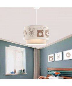 Παιδικό φωτιστικό οροφής μονόφωτο PWL-1096 pakoworld Ε27 λευκό-γκρι-καφέ Φ30x20εκ