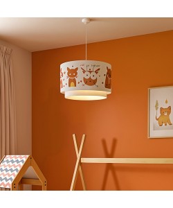 Παιδικό φωτιστικό οροφής μονόφωτο PWL-1096 pakoworld Ε27 λευκό-κεραμιδί Φ30x20εκ