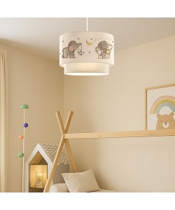 Παιδικό φωτιστικό οροφής μονόφωτο PWL-1096 pakoworld Ε27 λευκό-γκρι Φ30x20εκ