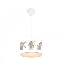 Παιδικό φωτιστικό οροφής μονόφωτο PWL-1094 pakoworld Ε27 λευκό-γκρι Φ24x20εκ