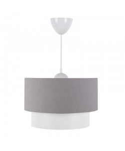 Φωτιστικό οροφής μονόφωτο PWL-1087 pakoworld Ε27 λευκό-γκρι Φ30x20εκ