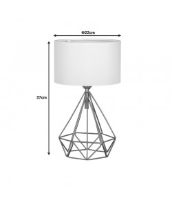 Επιτραπέζιο φωτιστικό PWL-1080 pakoworld Ε27 λευκό-χρυσό 22x22x37εκ