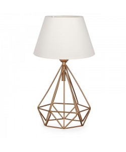 Επιτραπέζιο φωτιστικό PWL-1080 pakoworld Ε27 λευκό-χρυσό 22x22x37εκ