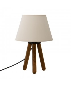 Επιτραπέζιο φωτιστικό PWL-1071 pakoworld Ε27 εκρού-καρυδί Φ22x32εκ