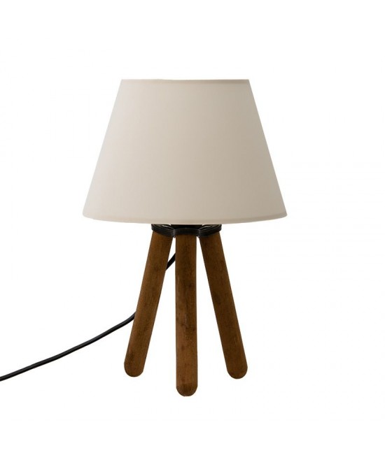 Επιτραπέζιο φωτιστικό PWL-1071 pakoworld Ε27 εκρού-καρυδί Φ22x32εκ