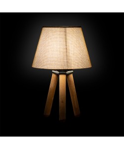 Επιτραπέζιο φωτιστικό PWL-1071 pakoworld Ε27 μπεζ καφέ-καρυδί Φ22x32εκ