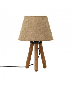 Επιτραπέζιο φωτιστικό PWL-1071 pakoworld Ε27 μπεζ καφέ-καρυδί Φ22x32εκ