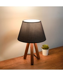 Επιτραπέζιο φωτιστικό PWL-1071 pakoworld Ε27 μαύρο-καρυδί Φ22x32εκ