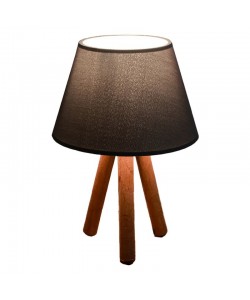 Επιτραπέζιο φωτιστικό PWL-1071 pakoworld Ε27 μαύρο-καρυδί Φ22x32εκ