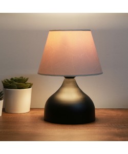 Επιτραπέζιο φωτιστικό PWL-1068 pakoworld Ε27 μαύρο-γκρι λευκό Φ22x32εκ