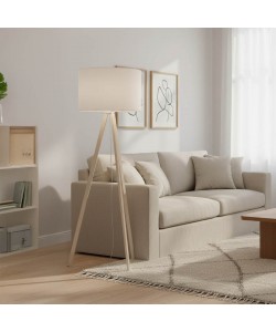 Φωτιστικό δαπέδου PWL-1060 pakoworld Ε27 φυσικό-κρεμ Φ38x140εκ