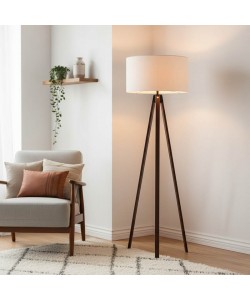 Φωτιστικό δαπέδου PWL-1059 pakoworld Ε27 καρυδί-μπεζ Φ38x140εκ