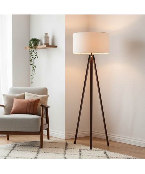 Φωτιστικό δαπέδου PWL-1059 pakoworld Ε27 καρυδί-μπεζ Φ38x140εκ