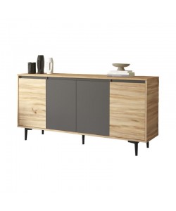 Μπουφές Augusta pakoworld oak-ανθρακί 160x40x78.5εκ