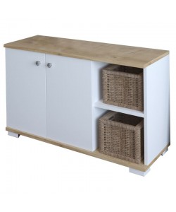 Έπιπλο εισόδου Deril pakoworld λευκό-sonoma 90x33x52.5εκ