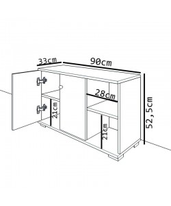 Έπιπλο εισόδου Deril pakoworld λευκό-sonoma 90x33x52.5εκ Έπιπλο εισόδου Deril pakoworld λευκό-sonoma 90x33x52.5εκ