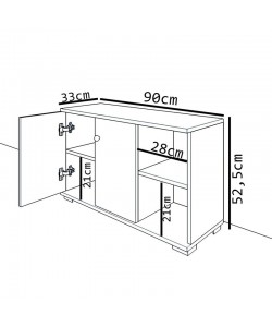 Έπιπλο εισόδου Deril pakoworld λευκό-sonoma 90x33x52.5εκ
