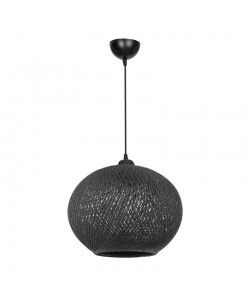 Φωτιστικό οροφής μονόφωτο Leshia pakoworld Ε27 μαύρο Φ38x75εκ