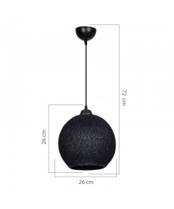 Φωτιστικό οροφής μονόφωτο Leshia pakoworld Ε27 μαύρο Φ26x26εκ