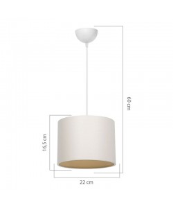 Φωτιστικό οροφής μονόφωτο PWL-1115 pakoworld Ε27 κρεμ-λευκό Φ22x16.5εκ