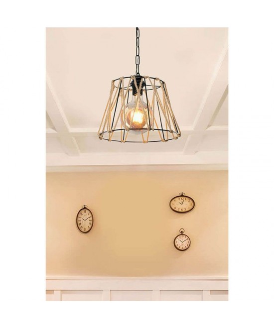 Φωτιστικό οροφής μονόφωτο PWL-1114 pakoworld Ε27 μαύρο-μπεζ 30x20εκ