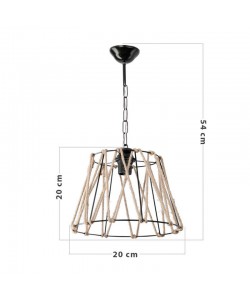 Φωτιστικό οροφής μονόφωτο PWL-1114 pakoworld Ε27 μαύρο-μπεζ 30x20εκ