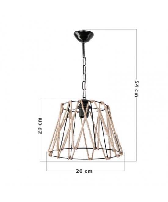 Φωτιστικό οροφής μονόφωτο PWL-1114 pakoworld Ε27 μαύρο-μπεζ 30x20εκ