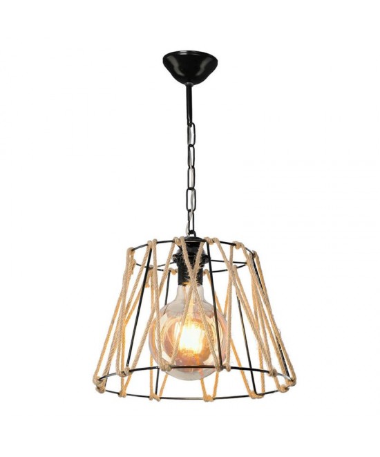 Φωτιστικό οροφής μονόφωτο PWL-1114 pakoworld Ε27 μαύρο-μπεζ 30x20εκ