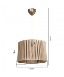 Φωτιστικό οροφής μονόφωτο PWL-1118 pakoworld Ε27 φυσικό Φ30x24εκ