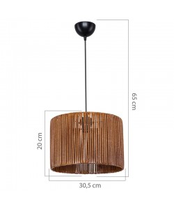 Φωτιστικό οροφής μονόφωτο PWL-1117 pakoworld Ε27 καφέ Φ30.5x20εκ