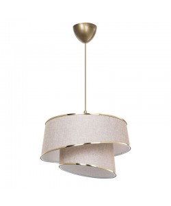 Φωτιστικό οροφής μονόφωτο PWL-1127 pakoworld Ε27 μπεζ-καφέ-χρυσό Φ32.5x31εκ