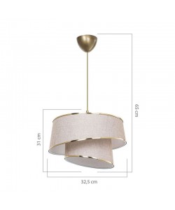 Φωτιστικό οροφής μονόφωτο PWL-1127 pakoworld Ε27 μπεζ-καφέ-χρυσό Φ32.5x31εκ