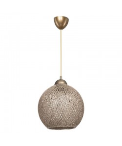 Φωτιστικό οροφής μονόφωτο Leshia pakoworld Ε27 καφέ Φ26x26εκ