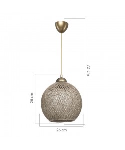 Φωτιστικό οροφής μονόφωτο Leshia pakoworld Ε27 καφέ Φ26x26εκ