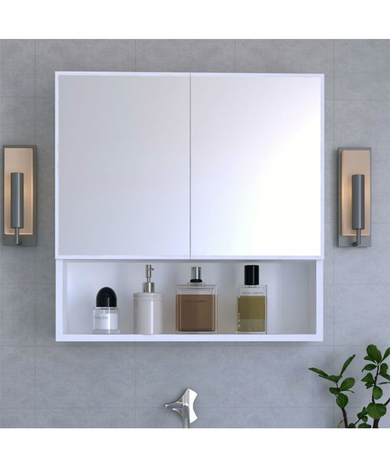 Καθρέπτης μπάνιου Zante pakoworld λευκό 70x17x70εκ