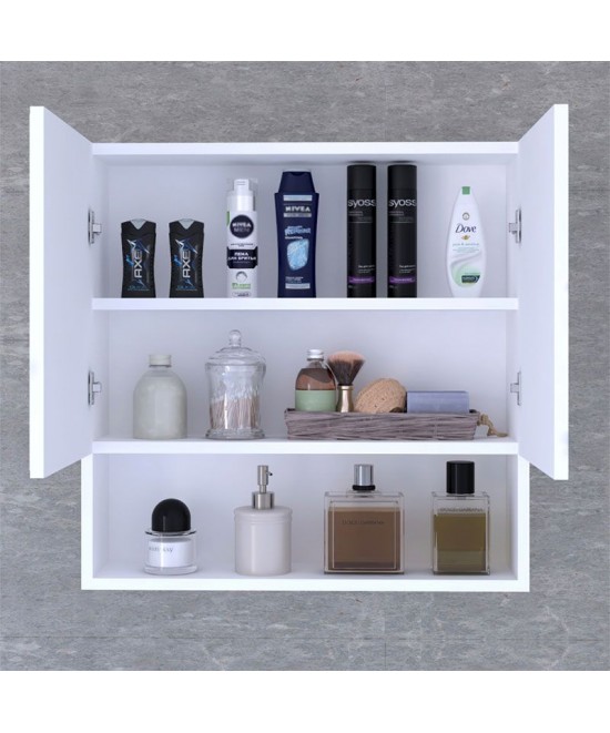 Καθρέπτης μπάνιου Zante pakoworld λευκό 70x17x70εκ